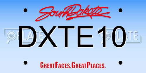 DXTE10 South Dakota License Plate