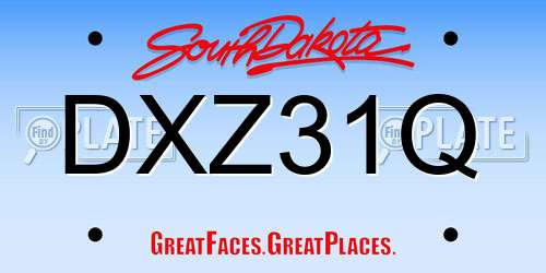 DXZ31Q South Dakota License Plate