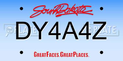DY4A4Z South Dakota License Plate