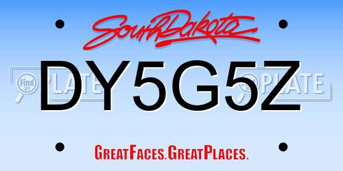 DY5G5Z South Dakota License Plate