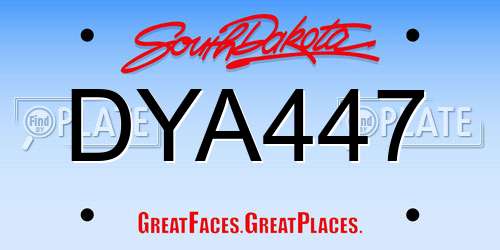 DYA447 South Dakota License Plate