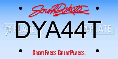 DYA44T South Dakota License Plate