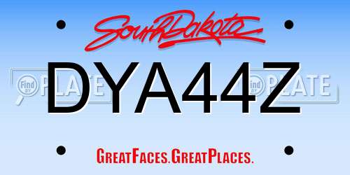 DYA44Z South Dakota License Plate