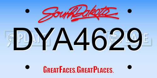 DYA4629 South Dakota License Plate