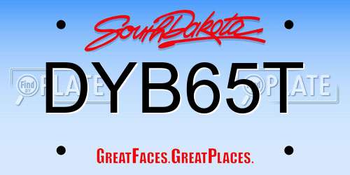 DYB65T South Dakota License Plate