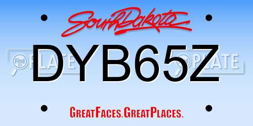 DYB65Z South Dakota License Plate