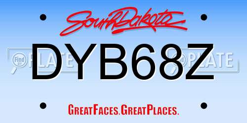 DYB68Z South Dakota License Plate