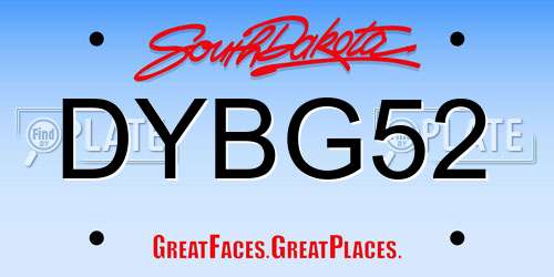 DYBG52 South Dakota License Plate