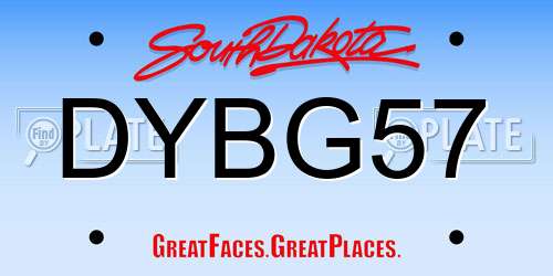 DYBG57 South Dakota License Plate