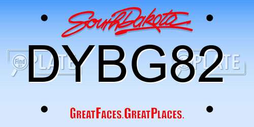 DYBG82 South Dakota License Plate