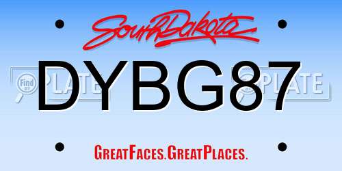 DYBG87 South Dakota License Plate