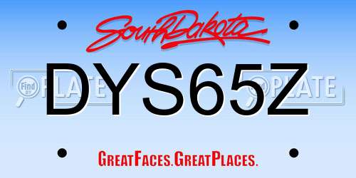DYS65Z South Dakota License Plate