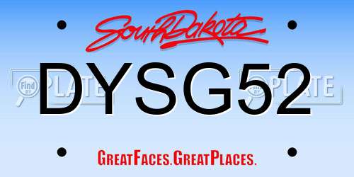 DYSG52 South Dakota License Plate