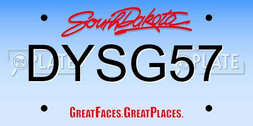 DYSG57 South Dakota License Plate