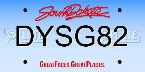 DYSG82 South Dakota License Plate