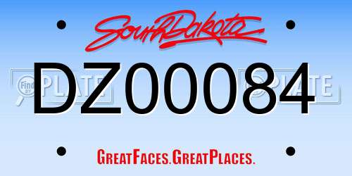 DZ00084 South Dakota License Plate