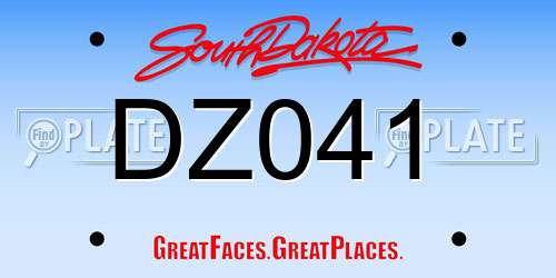 DZ041 South Dakota License Plate
