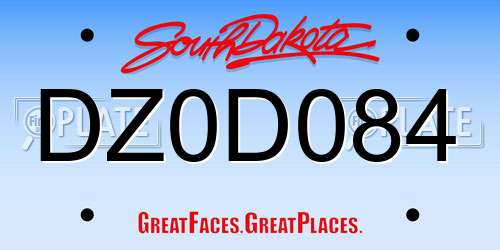 DZ0D084 South Dakota License Plate