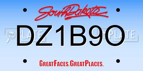 DZ1B9O South Dakota License Plate