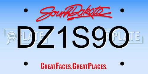DZ1S9O South Dakota License Plate