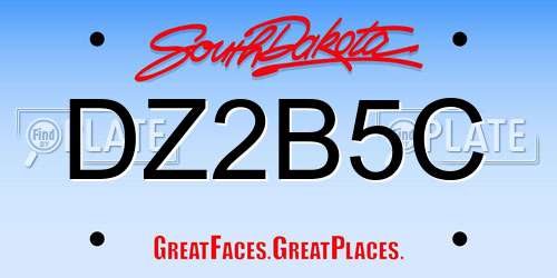 DZ2B5C South Dakota License Plate