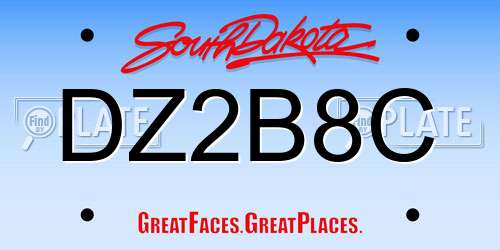 DZ2B8C South Dakota License Plate