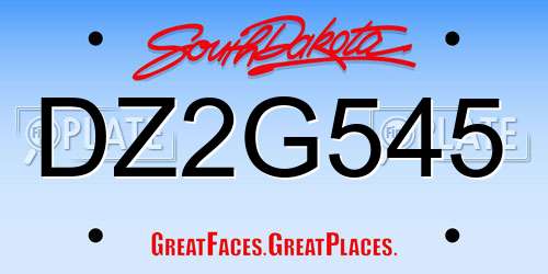 DZ2G545 South Dakota License Plate