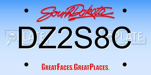 DZ2S8C South Dakota License Plate
