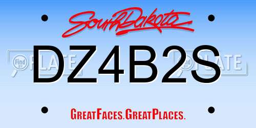 DZ4B2S South Dakota License Plate