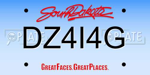 DZ4I4G South Dakota License Plate
