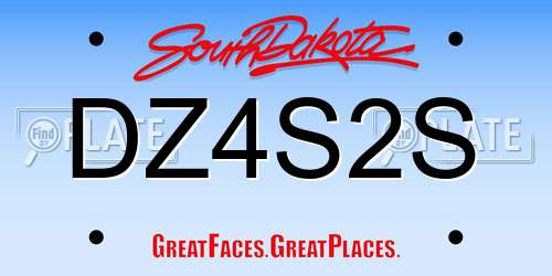 DZ4S2S South Dakota License Plate