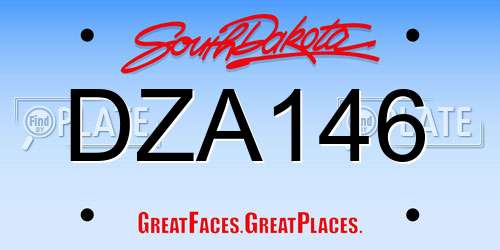 DZA146 South Dakota License Plate
