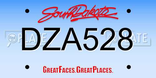 DZA528 South Dakota License Plate