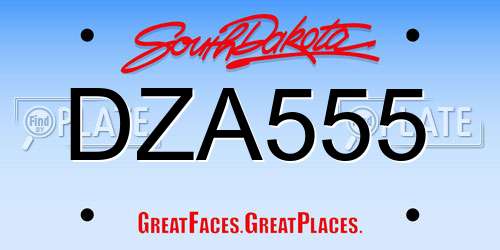 DZA555 South Dakota License Plate