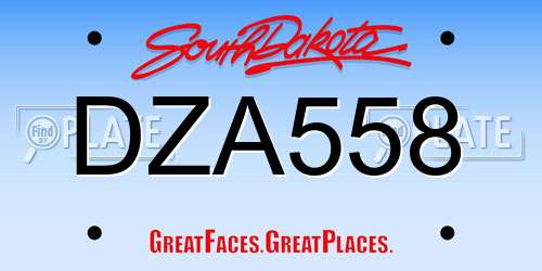 DZA558 South Dakota License Plate