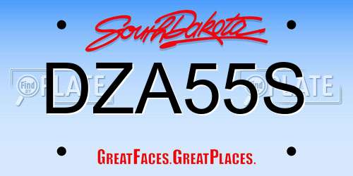DZA55S South Dakota License Plate