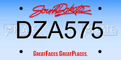 DZA575 South Dakota License Plate