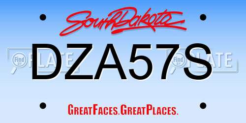 DZA57S South Dakota License Plate