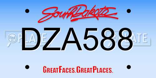 DZA588 South Dakota License Plate