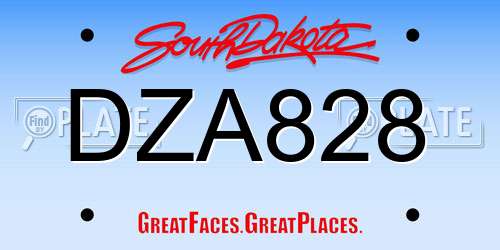 DZA828 South Dakota License Plate
