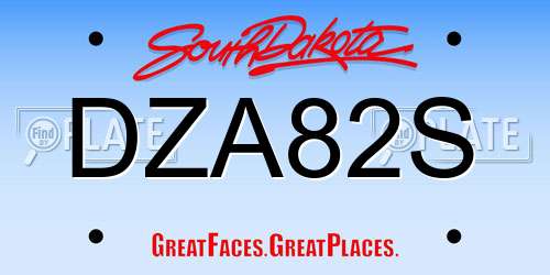 DZA82S South Dakota License Plate