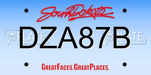 DZA87B South Dakota License Plate