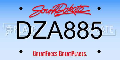 DZA885 South Dakota License Plate