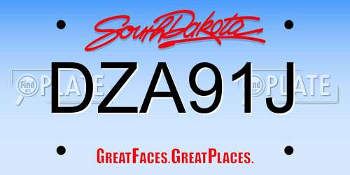 DZA91J South Dakota License Plate