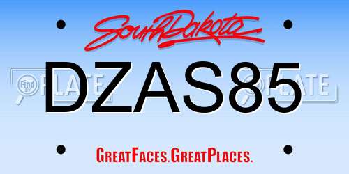 DZAS85 South Dakota License Plate
