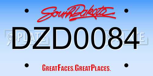 DZD0084 South Dakota License Plate