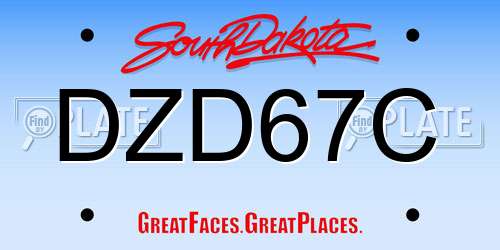DZD67C South Dakota License Plate