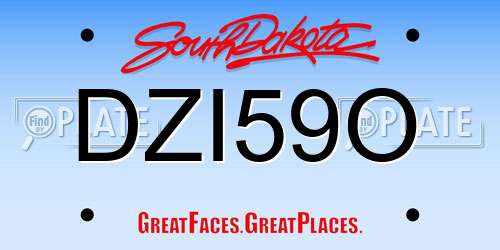 DZI59O South Dakota License Plate