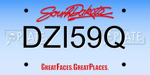 DZI59Q South Dakota License Plate