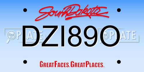 DZI89O South Dakota License Plate